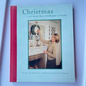 Martha Stewart Christmas Hardcover Book with Red Spine and Light Blue Cover